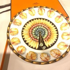 HERMES Dessert Plate Patchwork Brazil Dish Tableware Porcelain 21cm 8.4 in w/Box